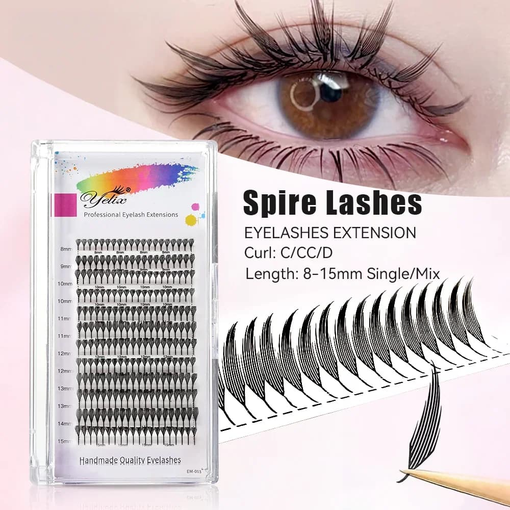 Feather Shape Spire individuālās Brazilian Volume skropstas