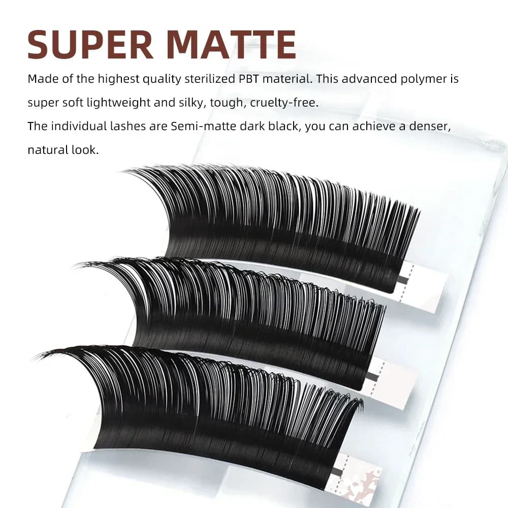 Super Matte Classic individuālie skropstu pieaudzinājumi 0.18mm